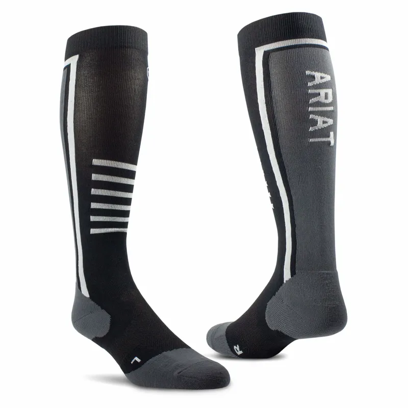 Ariat AriatTEK Slimline Performance Socks Black/Sleet 3 Ariat AriatTEK Slimline Performance Socks Black/Sleet