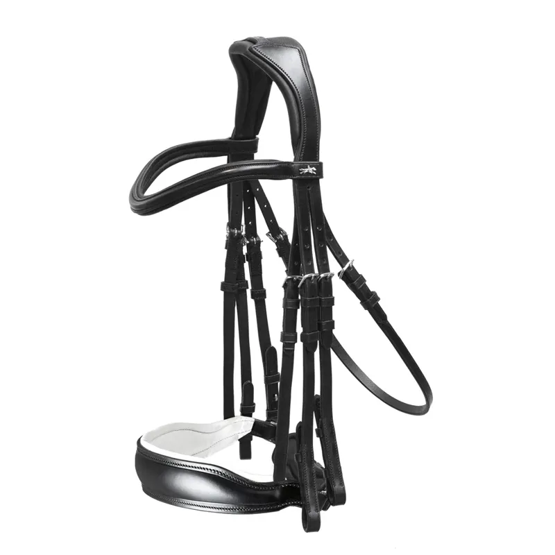Schockemohle Milan Double Bridle Black-White-Silver 3 Schockemohle Milan Double Bridle Black-White-Silver