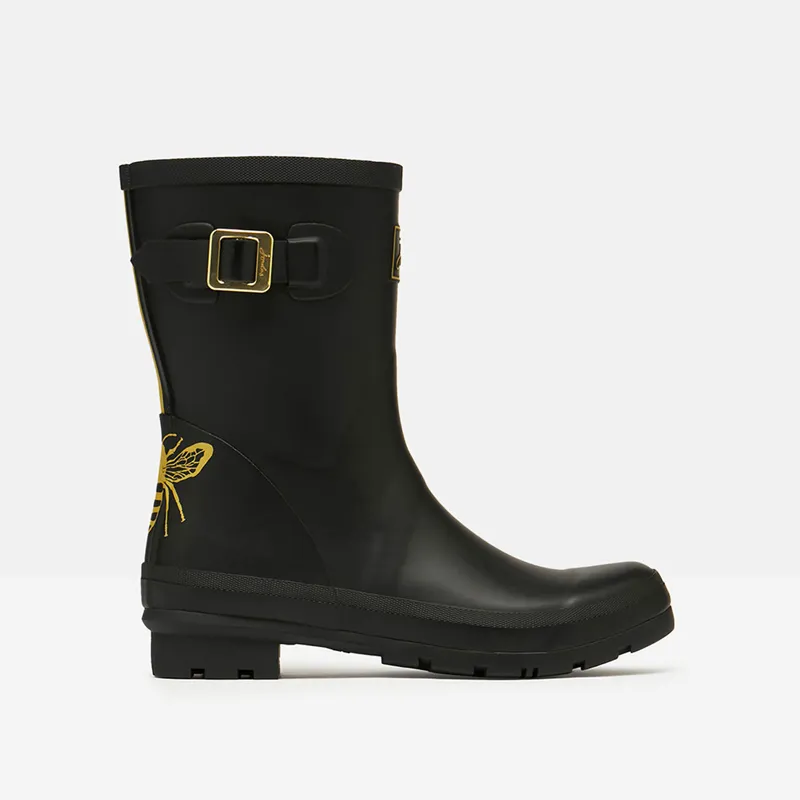 Joules Molly Printed Welly - Gold Etched Bee 6 Joules Molly Printed Welly - Gold Etched Bee - Image 4