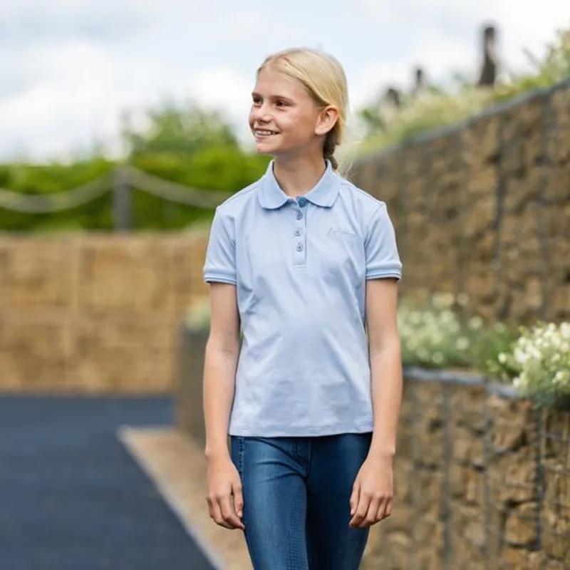LeMieux Young Rider Polo Shirt Mist 6 LeMieux Young Rider Polo Shirt Mist - Image 4