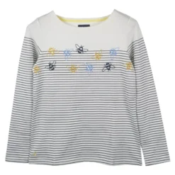Joules Harbour Embroided Jersey Top - Cremebee