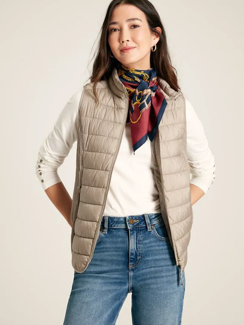 Joules Women's Whitlow Padded Gilet - Pearl 3 Joules Women's Whitlow Padded Gilet - Pearl
