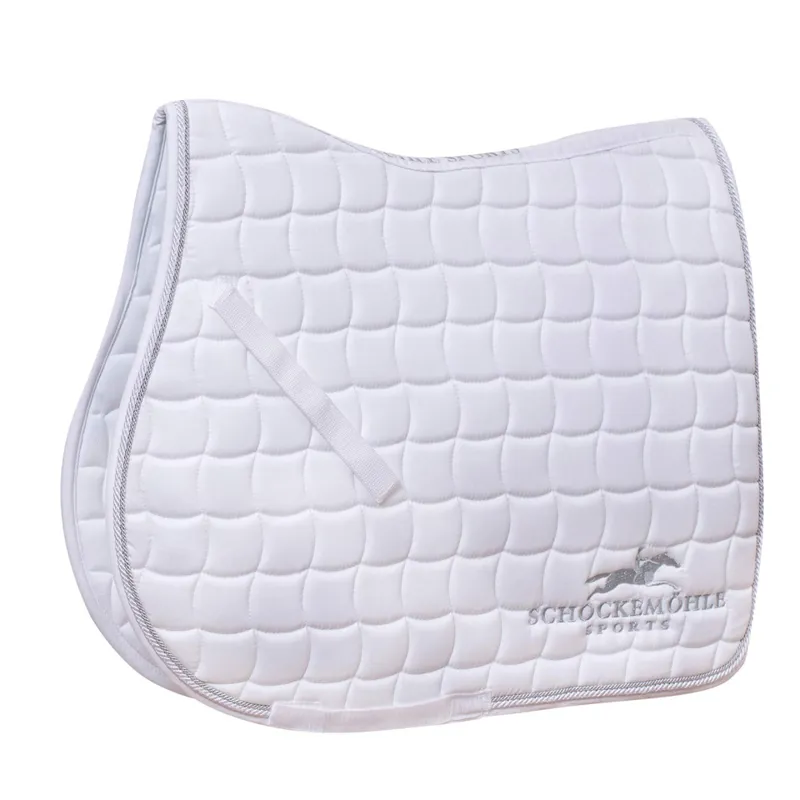 Schockemohle Dynamite Jumping With Logo Saddle Pad White-Silver 3 Schockemohle Dynamite Jumping With Logo Saddle Pad White-Silver