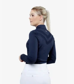 Premier Equine Arclos Ladies Technical Long Sleeve Riding Top Navy -Equestrian Supplies Shop Arclos Ladies Technical Long Sleeved Training Top Navy 3