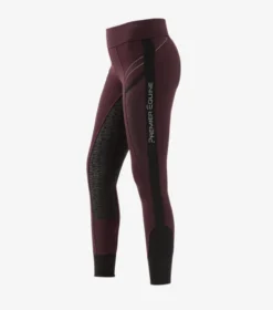Premier Equine Astrid Girls Full Seat Gel Pull On Riding Tights Wine