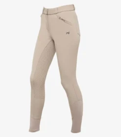 Premier Equine Brava Girls Full Seat Gel Riding Breeches Beige