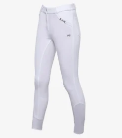Premier Equine Brava Girls Full Seat Gel Riding Breeches White