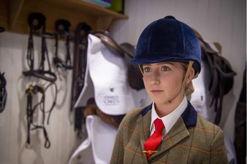 Charles Owen Fian Velvet Riding Hat Navy 4 Charles Owen Fian Velvet Riding Hat Navy - Image 2