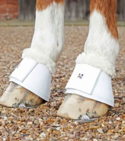 Premier Equine Carbon Tech Techno Wool Over Reach Boots White