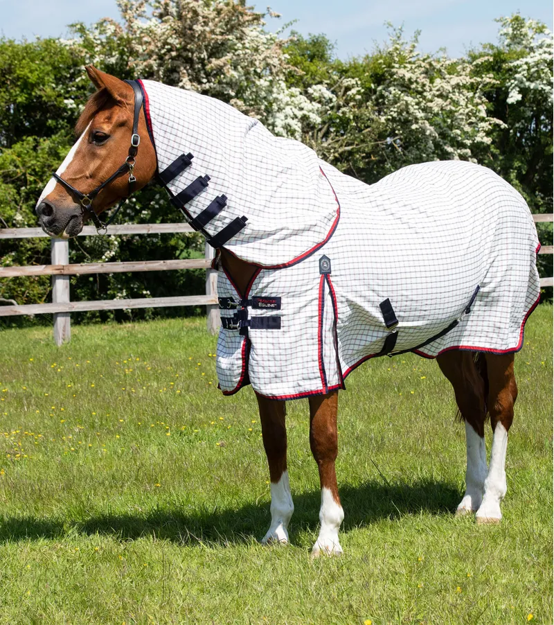 Premier Equine Combo Cotton Sheet Red Check 3 Premier Equine Combo Cotton Sheet Red Check