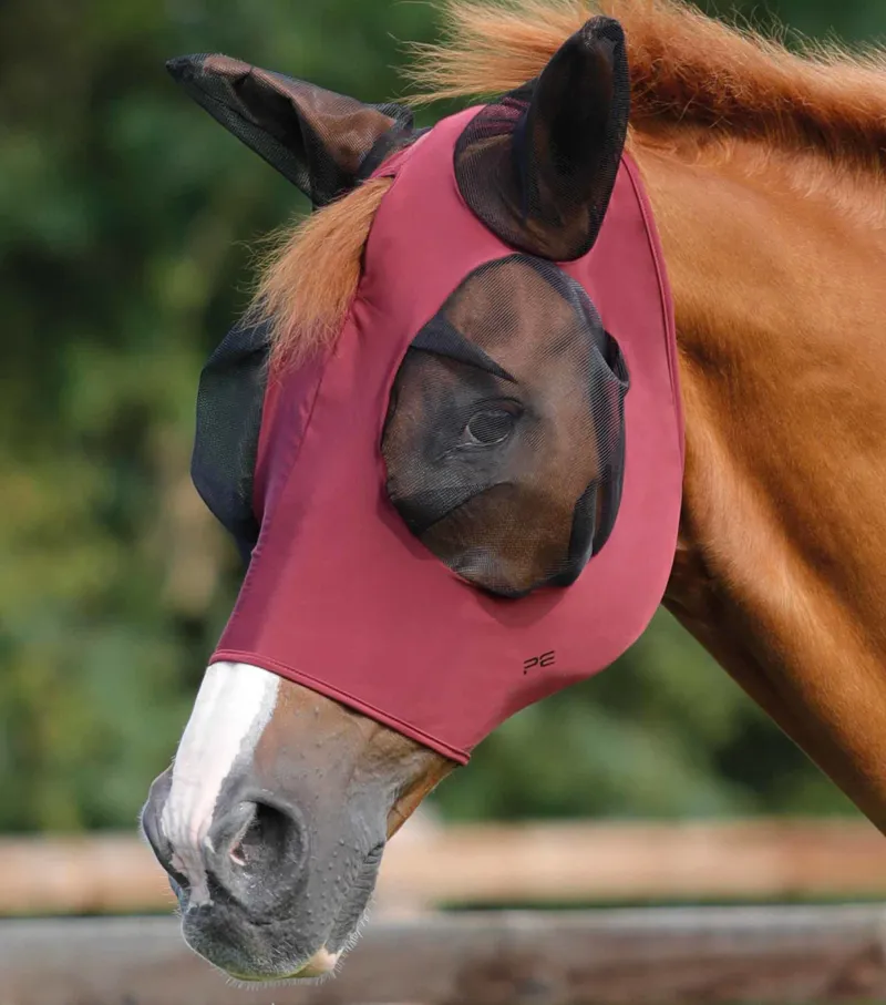 Premier Equine Comfort Tech Lycra Fly Mask Wine 3 Premier Equine Comfort Tech Lycra Fly Mask Wine