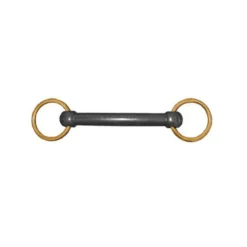 JHL Pro Steel Nylon Brass Ring Snaffle Bit In Black