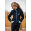 Mark Todd Kids Fleece Zip Jacket In Navy/Aqua