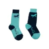 Mark Todd Kids Socks In Navy/Aqua -Equestrian Supplies Shop EQUINE MarkTodd K Socks NavyAqua