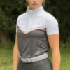 Mark Todd Vanquish Kids Short Sleeve Show Shirt In Anthracite/Pink 2 Mark Todd Vanquish Kids Short Sleeve Show Shirt In Anthracite/Pink -Equestrian Supplies Shop EQUINE MarkTodd K VanquishSSShowShirt AnthracitePink