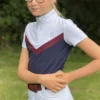 Mark Todd Vanquish Kids Short Sleeve Show Shirt In Navy/Burgundy 2 Mark Todd Vanquish Kids Short Sleeve Show Shirt In Navy/Burgundy -Equestrian Supplies Shop EQUINE MarkTodd K VanquishSSShowShirt NavyBurgundy