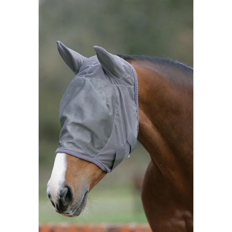 Mark Todd Full Fly Mask W/Ears In Grey 3 Mark Todd Full Fly Mask W/Ears In Grey