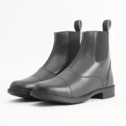 Mark Todd Synthetic Zip Front Jodhpur Boots In Black