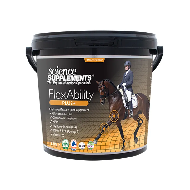 Science Supplements FlexAbility Plus+ 1.7kg Horse Supplement In Black 3 Science Supplements FlexAbility Plus+ 1.7kg Horse Supplement In Black