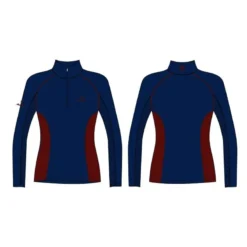 Mark Todd Summer Vented Base Layer In Navy/Burgundy