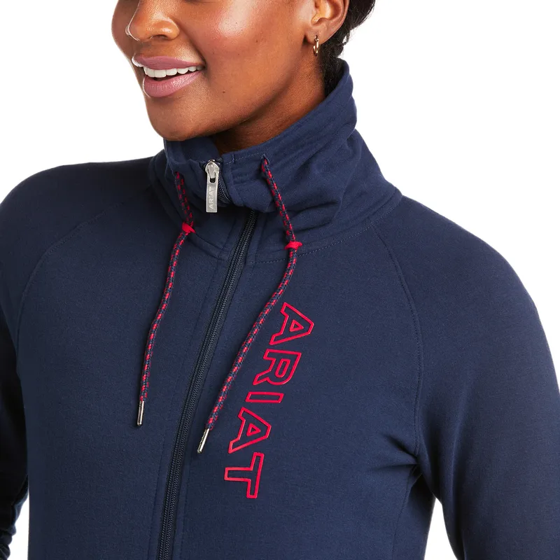 Ariat Women's Team Logo Full Zip Sweatshirt Team Blue 4 Ariat Women's Team Logo Full Zip Sweatshirt Team Blue - Image 2