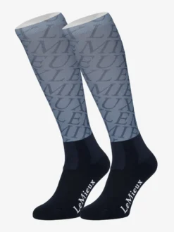 LeMieux Footsie Socks Fleur Denim