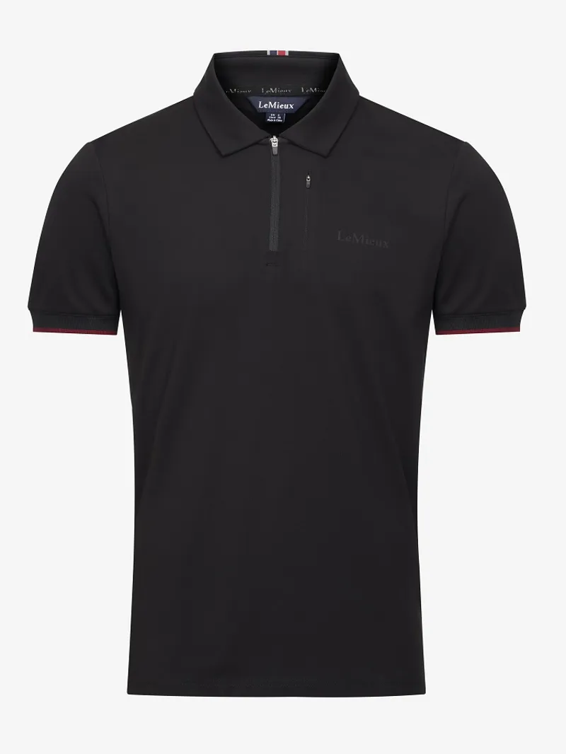 LeMieux Mens Elite Zip Polo Shirt Black 3 LeMieux Mens Elite Zip Polo Shirt Black