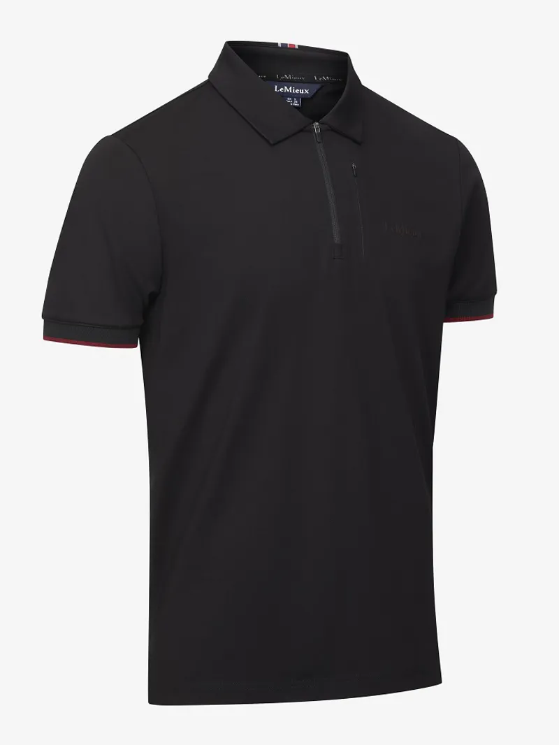 LeMieux Mens Elite Zip Polo Shirt Black 6 LeMieux Mens Elite Zip Polo Shirt Black - Image 4