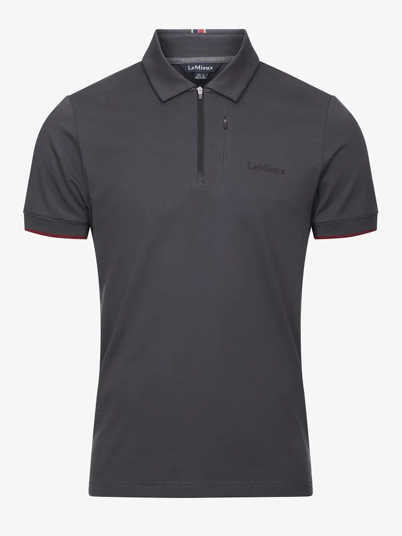 LeMieux Mens Elite Zip Polo Shirt Charcoal 3 LeMieux Mens Elite Zip Polo Shirt Charcoal