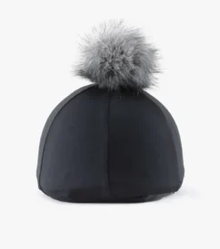 Premier Equine Jersey Hat Silk With Faux Fur Pom Pom Black -Equestrian Supplies Shop Jersey Hat Silk with Faux Fur Pom Pom Black 2