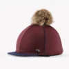 Premier Equine Jersey Hat Silk With Faux Fur Pom Pom Wine 2 Premier Equine Jersey Hat Silk With Faux Fur Pom Pom Wine -Equestrian Supplies Shop Jersey Hat Silk with Faux Fur Pom Pom Wine 1