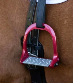Premier Equine Jopollo Aluminium Performance Stirrups Red 4.75/12cm -Equestrian Supplies Shop Jopollo Aluminium Performance Stirrups Red 4