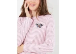 Joules Harbour Embroidered Jersey Top Butterfly Embroidery Stripe -Equestrian Supplies Shop Joules Harbour Embroidered Jersey Top 10