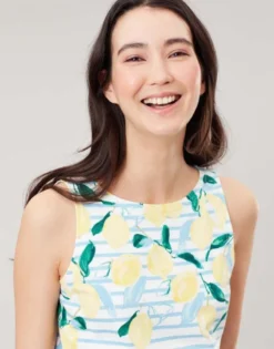Joules Riva Print Sleeveless Jersey Dress Lemon Stripe Border UK16 11 Joules Riva Print Sleeveless Jersey Dress Lemon Stripe Border UK16 -Equestrian Supplies Shop Joules Riva Print Womens Sleeveless Jersey Dress 11