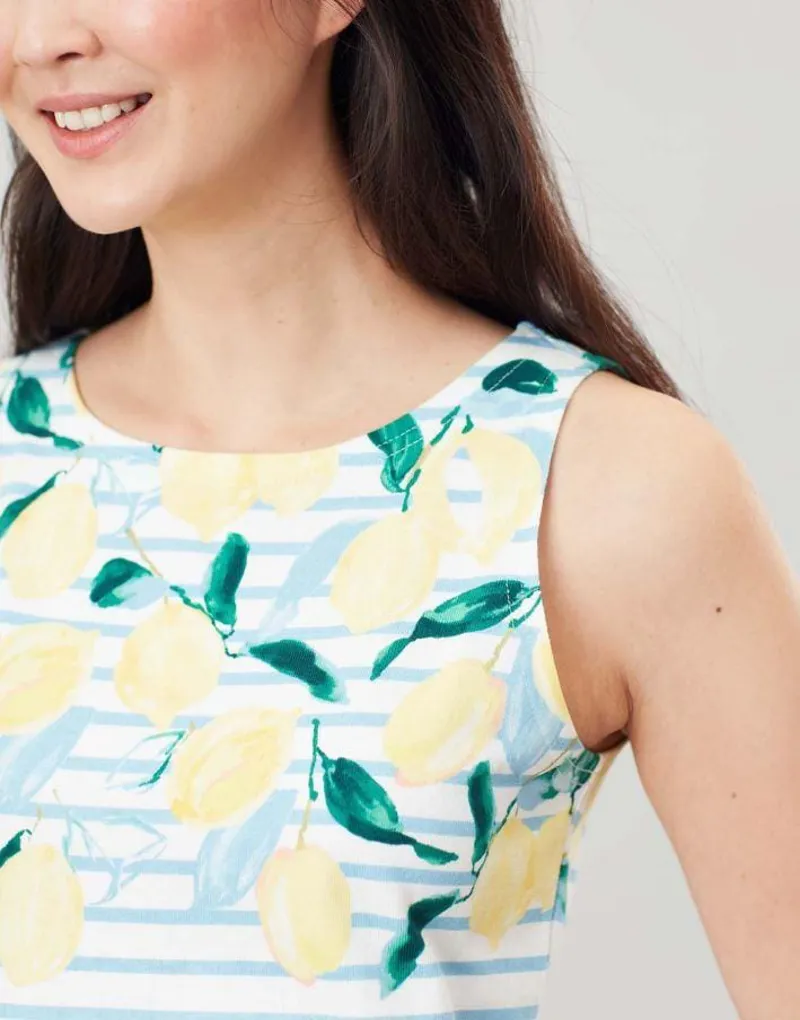 Joules Riva Print Sleeveless Jersey Dress Lemon Stripe Border UK16 5 Joules Riva Print Sleeveless Jersey Dress Lemon Stripe Border UK16 - Image 3