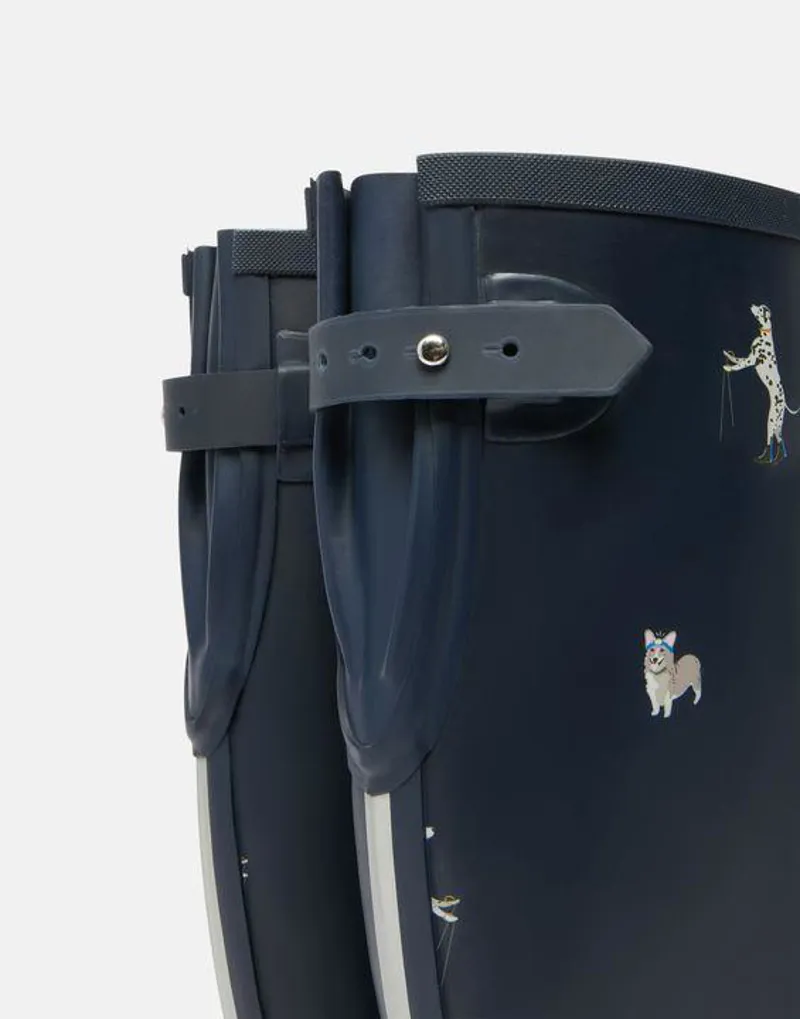 Joules Welly Print With Adjustable Back Gusset Navy Dogs 7 Joules Welly Print With Adjustable Back Gusset Navy Dogs - Image 5