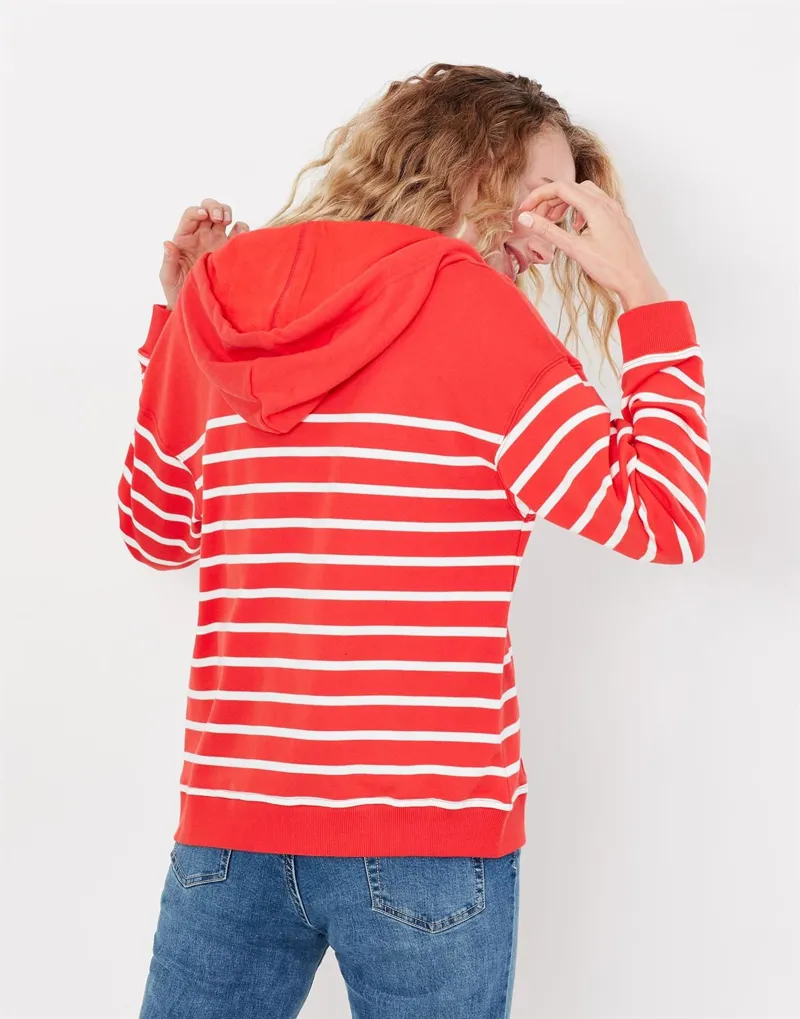 Joules Oakham Embroidered Zip Through Sweatshirt Red Dash 6 Joules Oakham Embroidered Zip Through Sweatshirt Red Dash - Image 4