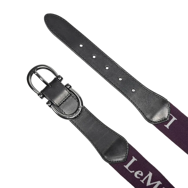 LeMieux Elasticated Belt Aubergine 4 LeMieux Elasticated Belt Aubergine - Image 2