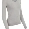 LeMieux Elite Ladies V-Neck Jumper Grey 1 LeMieux Elite Ladies V-Neck Jumper Grey -Equestrian Supplies Shop LeMieux Elite Womens VNeck Jumper Grey 1