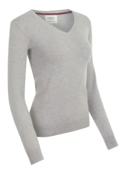 LeMieux Elite Ladies V-Neck Jumper Grey