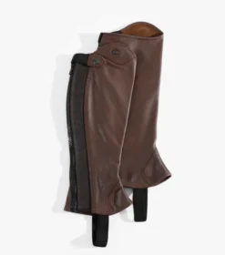 Premier Equine Lexaria Ladies Leather Half Chaps Brown