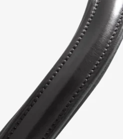 Premier Equine Liscio Plain Shaped Leather Browband Black -Equestrian Supplies Shop Liscio Plain Shaped Leather Browband Black Leather 3 2