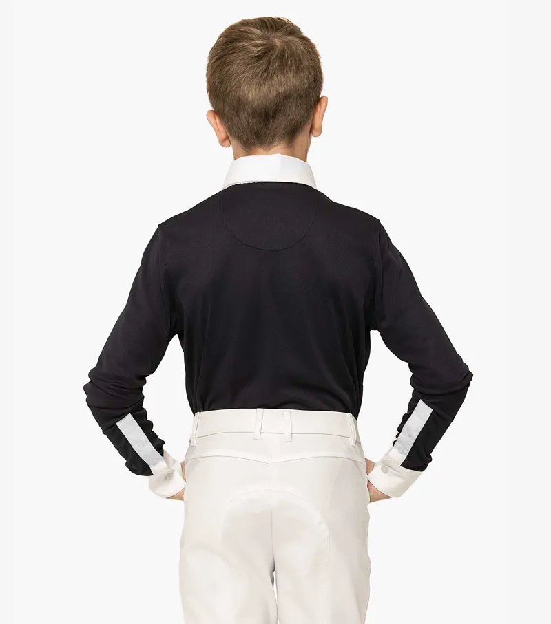 Premier Equine Mini Giulio Boy's Long Sleeve Show Shirt Navy 5 Premier Equine Mini Giulio Boy's Long Sleeve Show Shirt Navy - Image 3
