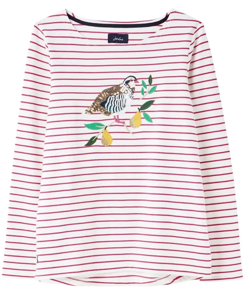 Joules Harbour Lux Jersey Top - Pink Partridge 3 Joules Harbour Lux Jersey Top - Pink Partridge