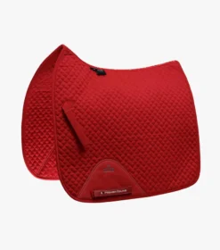 Premier Equine Plain Cotton Saddle Pad - Dressage Square Red