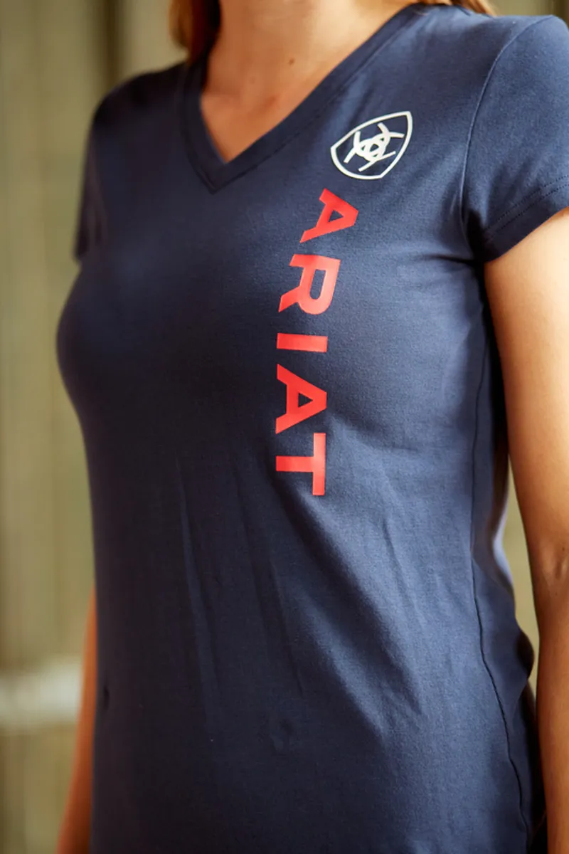Ariat Women's Vertical Logo T-Shirt Navy 5 Ariat Women's Vertical Logo T-Shirt Navy - Image 3