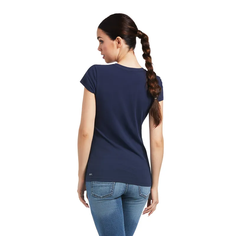 Ariat Women's Vertical Logo T-Shirt Navy 6 Ariat Women's Vertical Logo T-Shirt Navy - Image 4