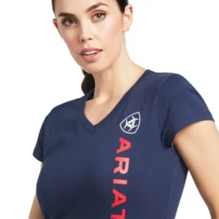 Ariat Women's Vertical Logo T-Shirt Navy 11 Ariat Women's Vertical Logo T-Shirt Navy -Equestrian Supplies Shop S22 WMS ENGL 10039227 detail01