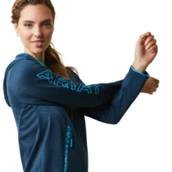 Ariat Women's Byron Full Zip Hoodie Deep Petroleum 11 Ariat Women's Byron Full Zip Hoodie Deep Petroleum -Equestrian Supplies Shop S23 WMS ENGL 10043439 detail02