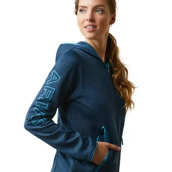 Ariat Women's Byron Full Zip Hoodie Deep Petroleum 12 Ariat Women's Byron Full Zip Hoodie Deep Petroleum -Equestrian Supplies Shop S23 WMS ENGL 10043439 detail03